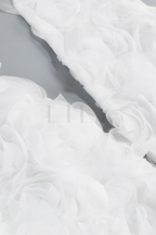 Vienna White Rose Floral Backless Fishtail Maxi Dress