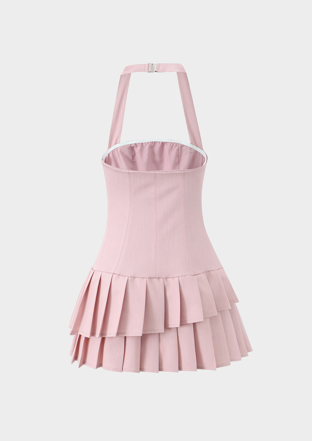 Rosa Pleated Halter Mini Dress