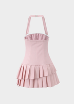 Rosa Pleated Halter Mini Dress