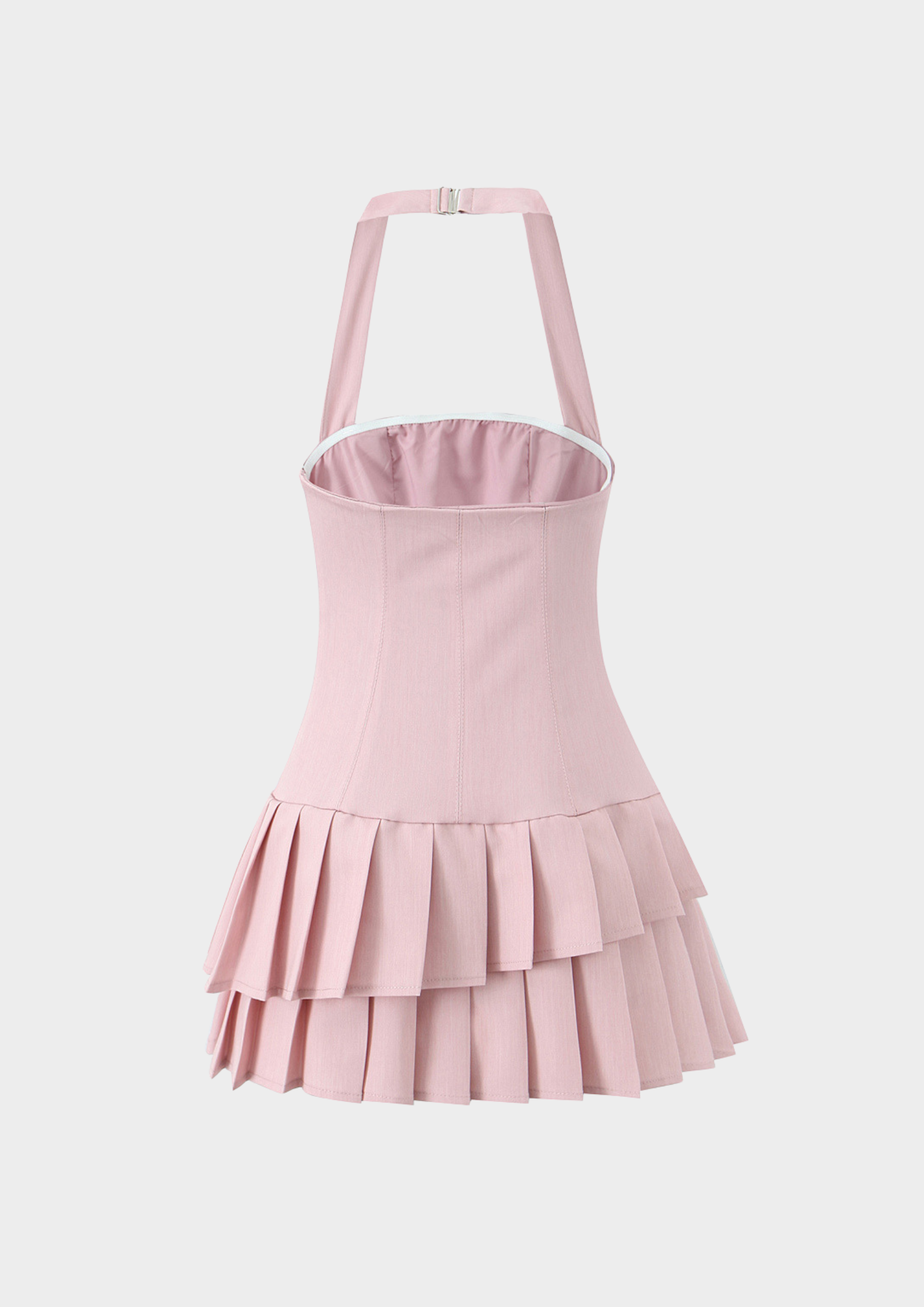 Rosa Pleated Halter Mini Dress