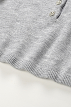 Diamond Beaded Soft Wool Collar Top