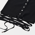 Noir Buttoned Crop Top