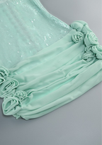 Aqua Siren Sequin Floral Mini Dress