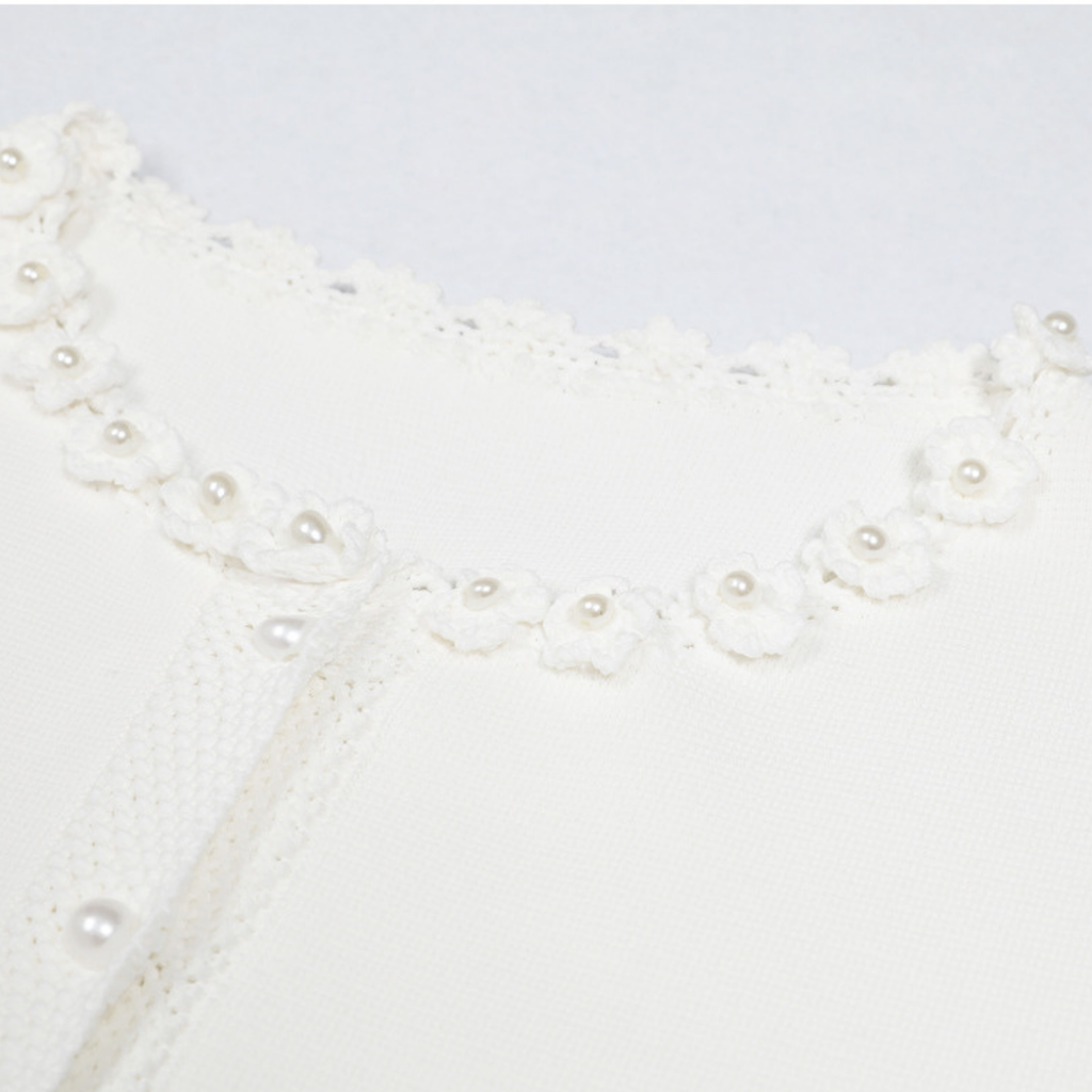 Pearl Trim Elegance Maxi Dress