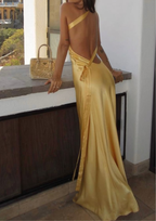 Satin Backless Elegance Maxi  Dress