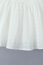 Lily White Embroidered Lace Straps Cute Mini Dress