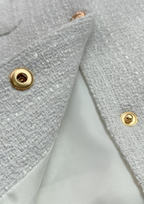 Luna White Tweed Short Sleeve Top