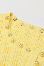 Rosette Pearl Knit Flower Cuffs  Top