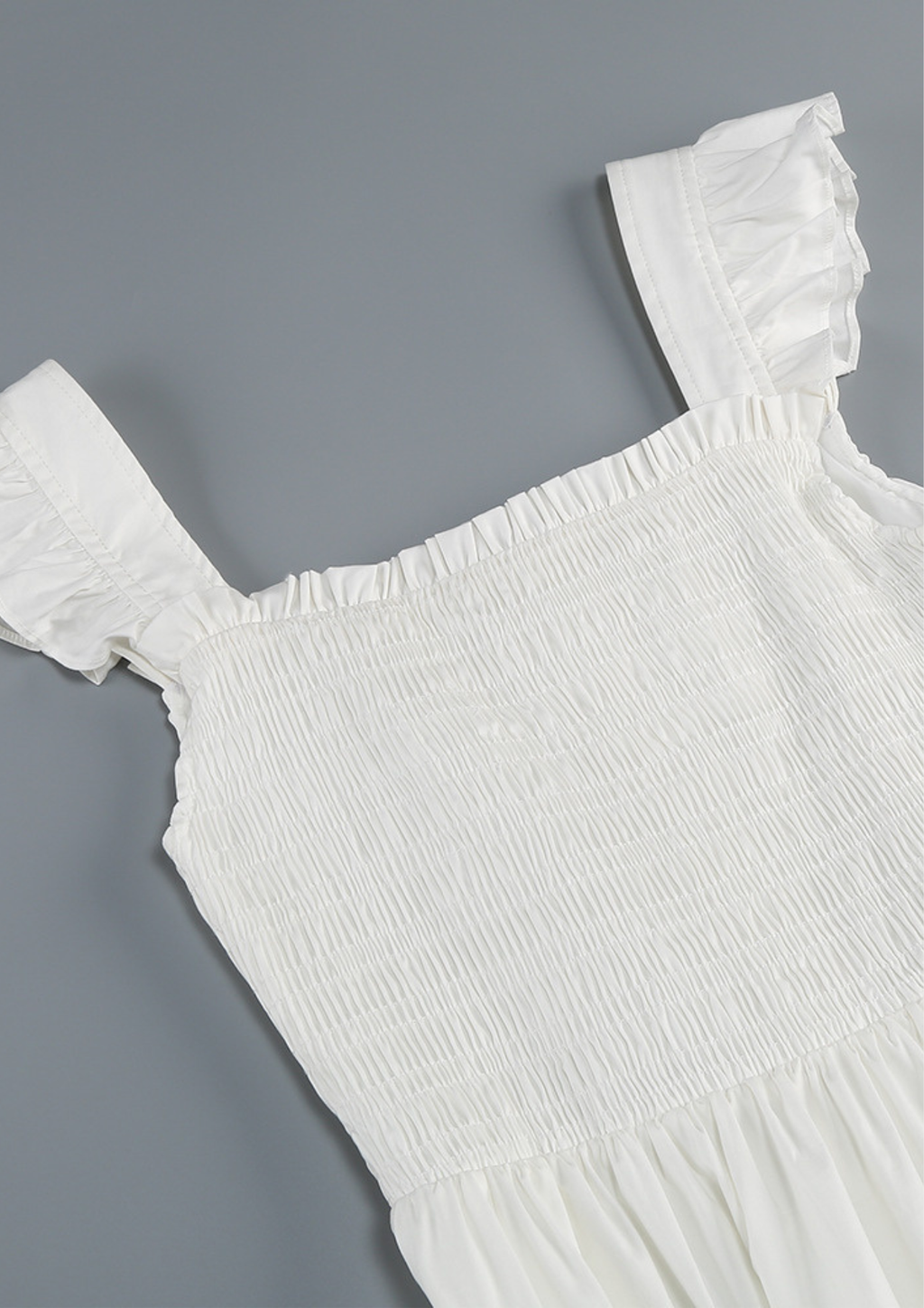 Ivory Meadow Smocked Midi Dress