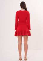 Royale Knit Pearl Belted Mini Dress