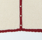 Ivory Trim Hollow Knit Lounge Set