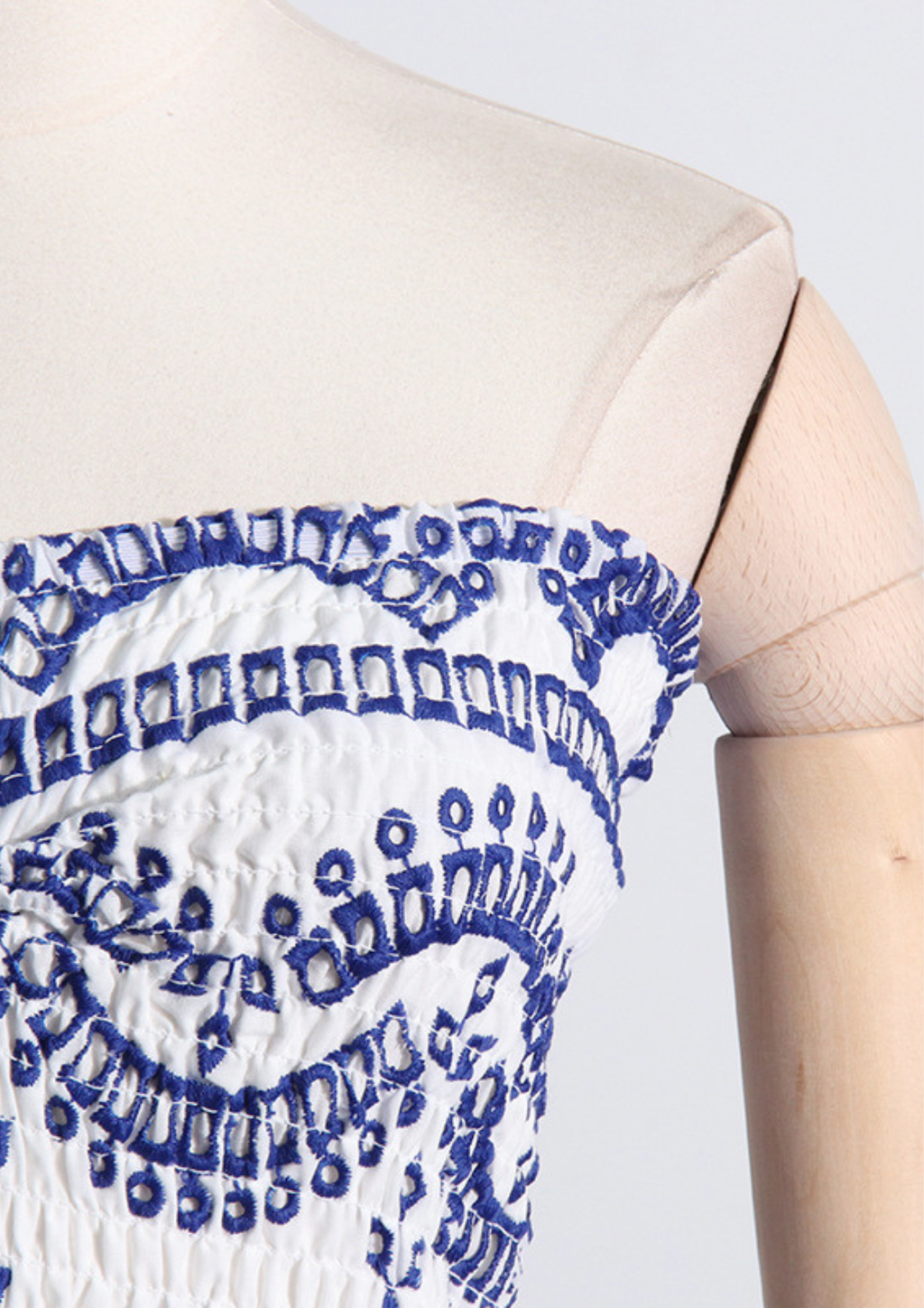 Mila  Embroidered Strapless Mini Dress