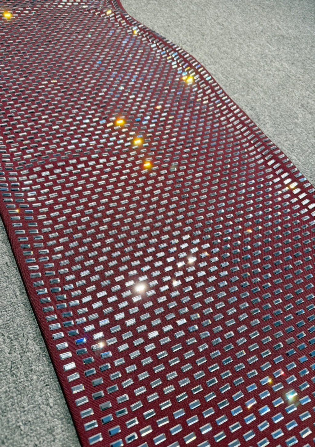 Midnight Garnet Crystal Bandage Maxi Dress