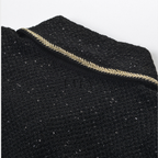 Marina Luxe Wool Knit Sequin Ruffle Mini Dress