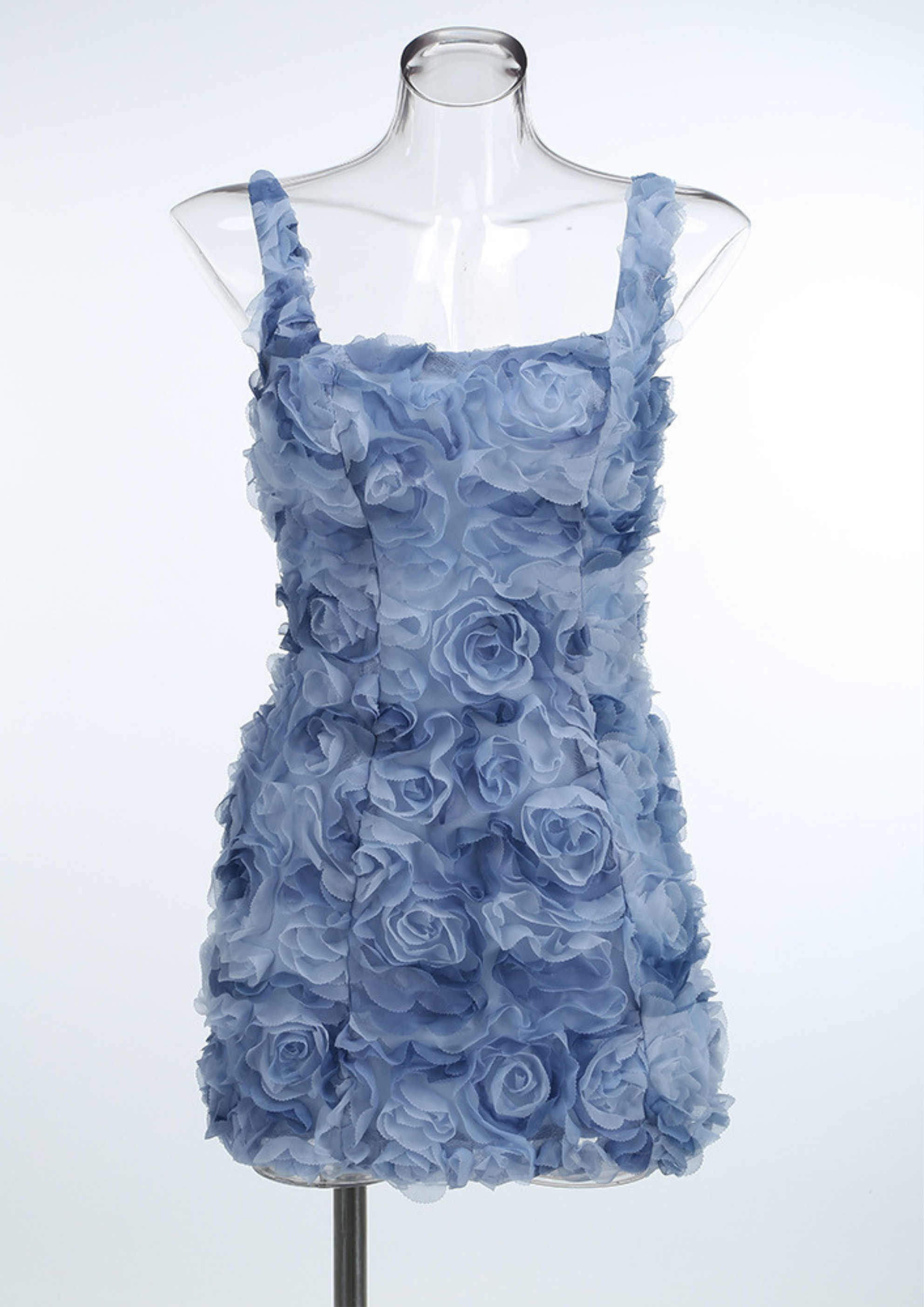 Rosé Bloom Flower Lace Back Mini Dress