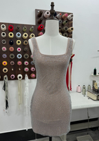 Amara Sparkle Backless Mesh Mini Dress