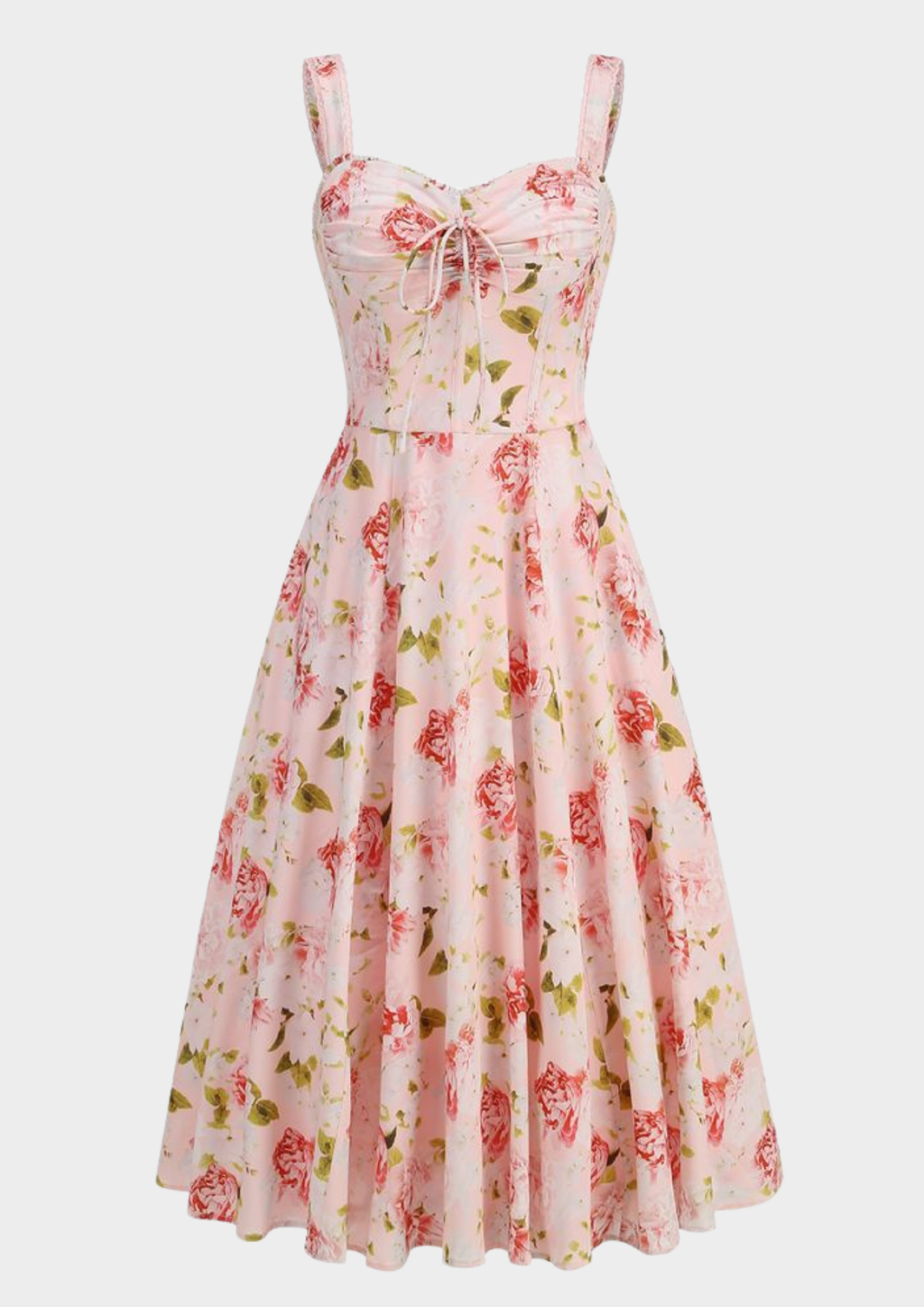 Luna Bloom Floral Maxi Dress – Soft Pink Rose
