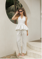 Monroe Polka Halter Backless Set