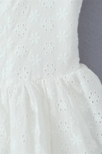 Lily White Embroidered Lace Straps Cute Mini Dress