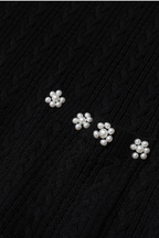 Rosette Pearl Knit  Flower Dress