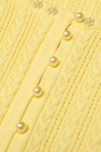Rosette Pearl Knit Flower Cuffs  Top