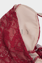 Scarlet Fishtail Elegance Lace Halter Maxi Dress