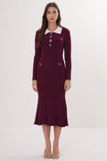 Gem Elegance Polo Knit Mermaid Maxi Dress