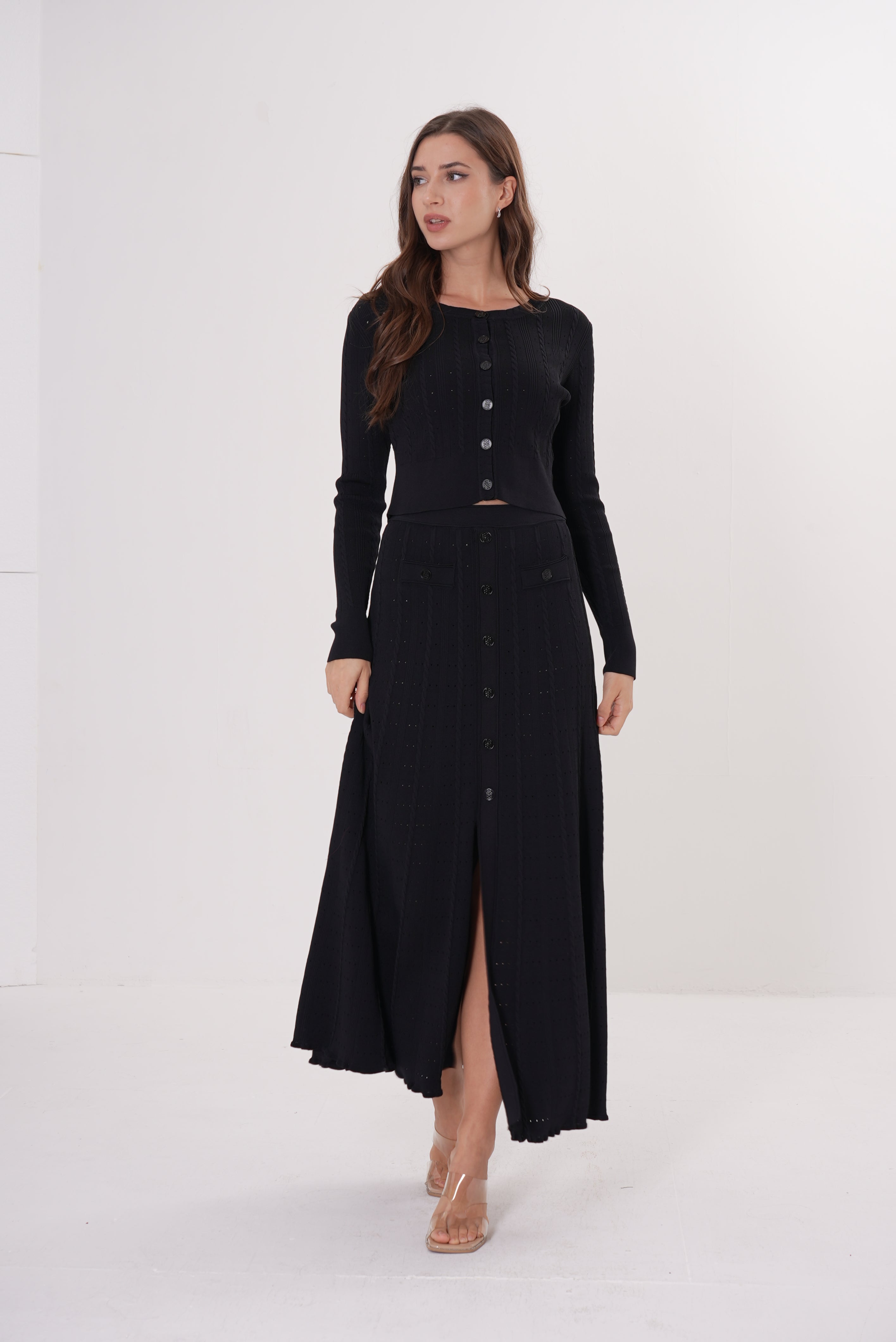 Signature Viscose Knit Round Neck Maxi Set