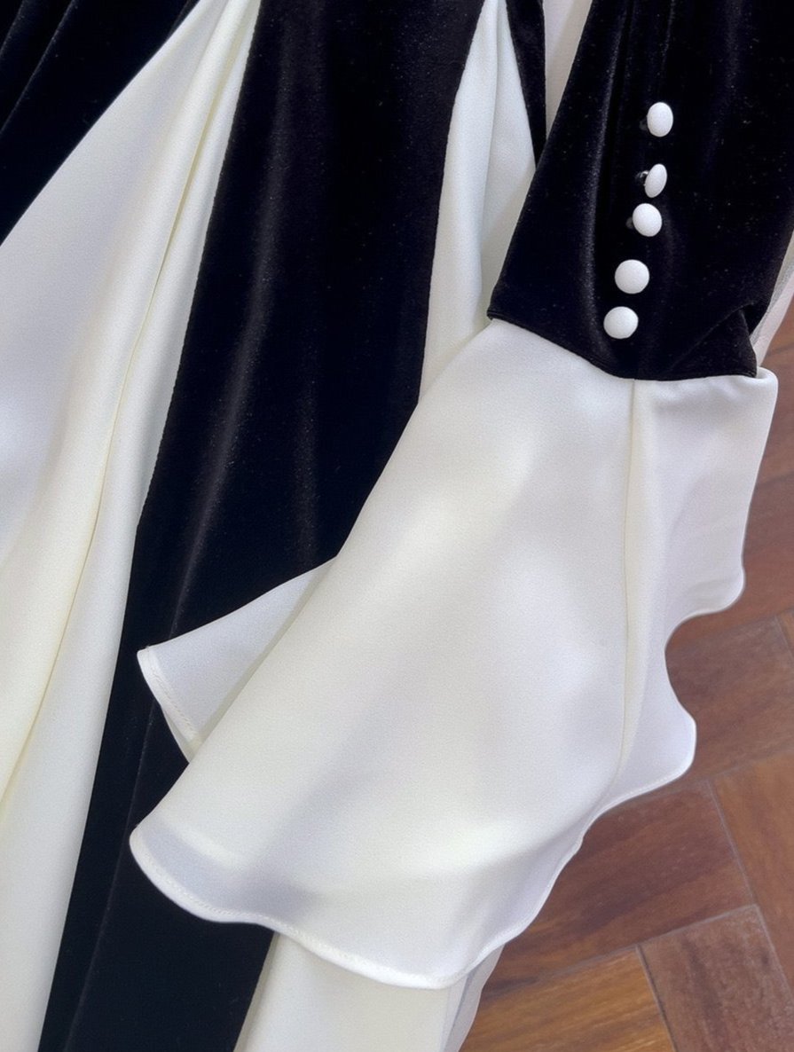 Flare Elegance in Monochrome Maxi Dress